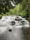 Tranquil waterfall in the spring