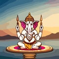 Tranquil Waters: Ganesha's Meditative Serenity