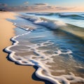 tranquil waves gently touching the unblemished summer sand trending on artstation sharp focus Royalty Free Stock Photo