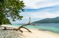 Tranquil white sand Sai Kha Beach with in Ra Wi Island, Southern of Thailand