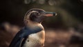 Tranquil winter coastline a cute penguin standing on snow generated by AI