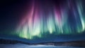 Tranquil winter night illuminated by majestic aurora polaris mystery generated by AI