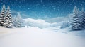 Tranquil Winter Serenity Snow-Covered Calm Winter Landscape at Snowfall - Embracing the Beauty of Winter. created with Generative