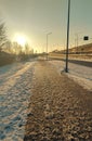 Tranquil winter street view in Riga Royalty Free Stock Photo
