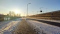 Tranquil winter street view in Riga Royalty Free Stock Photo