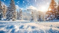 Tranquil winter sunrise scenery for serene mornings, creating peaceful and picturesque backgrounds