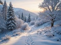 Tranquil Winter Wonderland.AI Generated
