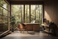 tranquil workspace with calming music and serene view of nature