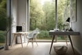 tranquil workspace with calming music and serene view of nature