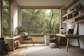 tranquil workspace with calming music and serene view of nature