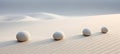 Tranquil zen stones on sand, balanced pebbles, serene meditation concept in natural setting Royalty Free Stock Photo