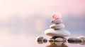 Tranquil Zen Stones on Water Background Spa Therapy, Purity, Harmony, and Balance Concept for Wellness, Meditation Generative AI Royalty Free Stock Photo