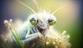 Graceful Mantis in the Grass. Generative AI