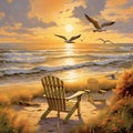A Wooden Chair by the Sea