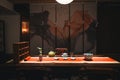 Chinese Zen tea room space, oriental tea aesthetics! Royalty Free Stock Photo