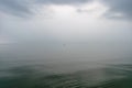 Tranquility at sea, calm water, unspoiled horizon, waterweed Royalty Free Stock Photo