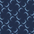 Tranquility Vibe Vector Seamless Pattern Trendy Dark Blue Abstract Background