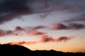 Tranquillity view sunset sky against mountain silhouette