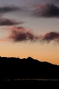 Tranquillity view sunset sky against mountain silhouette