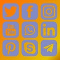 social media icons on transparent background vector illustration.