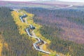 Trans-Alaska pipeline along Dalton highway to Pudhoe bay in Alaska Royalty Free Stock Photo