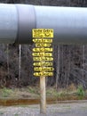 Trans-Alaska Pipeline and Sign Royalty Free Stock Photo