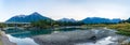 Trans-Canada Highway bridge over the Bow River. Banff National Park, Canadian Rockies, Alberta, Canada. Royalty Free Stock Photo