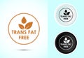 Trans fat free icon design illustration, Zero trans fat icon for healthy concept Royalty Free Stock Photo