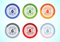 Trans fat free icon design illustration, Zero trans fat icon for healthy concept, 6 color button design set Royalty Free Stock Photo