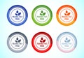 Trans fat free icon design illustration, Zero trans fat icon for healthy concept, 6 color button design set Royalty Free Stock Photo
