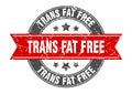 trans fat free round stamp with ribbon. label sign Royalty Free Stock Photo