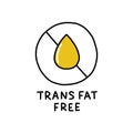 Trans fat free symbol doodle icon, vector illustration
