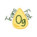 Trans fat 0g sign for healthy product label