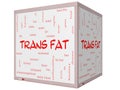 Trans Fat Word Cloud Concept on a 3D Cube Whiteboard