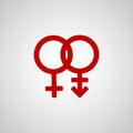 Trans gender red symbol