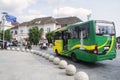 trans jogja bus passing at nol kilometer or zero point area intersection - Yogyakarta, Indonesia 15 October 2020