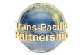 Trans-Pacific Partnership concept, 3D rendering Royalty Free Stock Photo