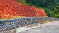 A cliff on the side of the Trans Papua road in South Manokwari, West Papua Province.