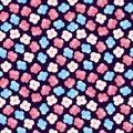 Trans pride - seamless pattern with cute flowers. Floral LGBT art