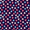 Trans pride - seamless pattern with cute hearts. LGBT art, rainbow clipart