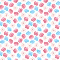 Trans pride - seamless pattern with flowers. LGBT art