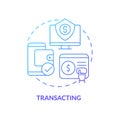 Transacting blue gradient concept icon Royalty Free Stock Photo