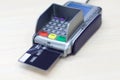 Transaction with credit debit card in Royalty Free Stock Photo