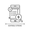 Transaction history linear icon
