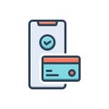 Color illustration icon for Transaction, card and electronic Royalty Free Stock Photo
