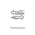 transaction icon vector from g collection. Thin line transaction outline icon vector illustration. Outline, thin line transaction Royalty Free Stock Photo