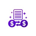 transaction info icon on white Royalty Free Stock Photo