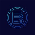 transaction information icon, linear design Royalty Free Stock Photo