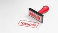 TRANSACTION rubber Stamp 3D rendering