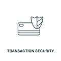 Transaction Security icon thin line style. Symbol from online marketing icons collection. Outline transaction security Royalty Free Stock Photo